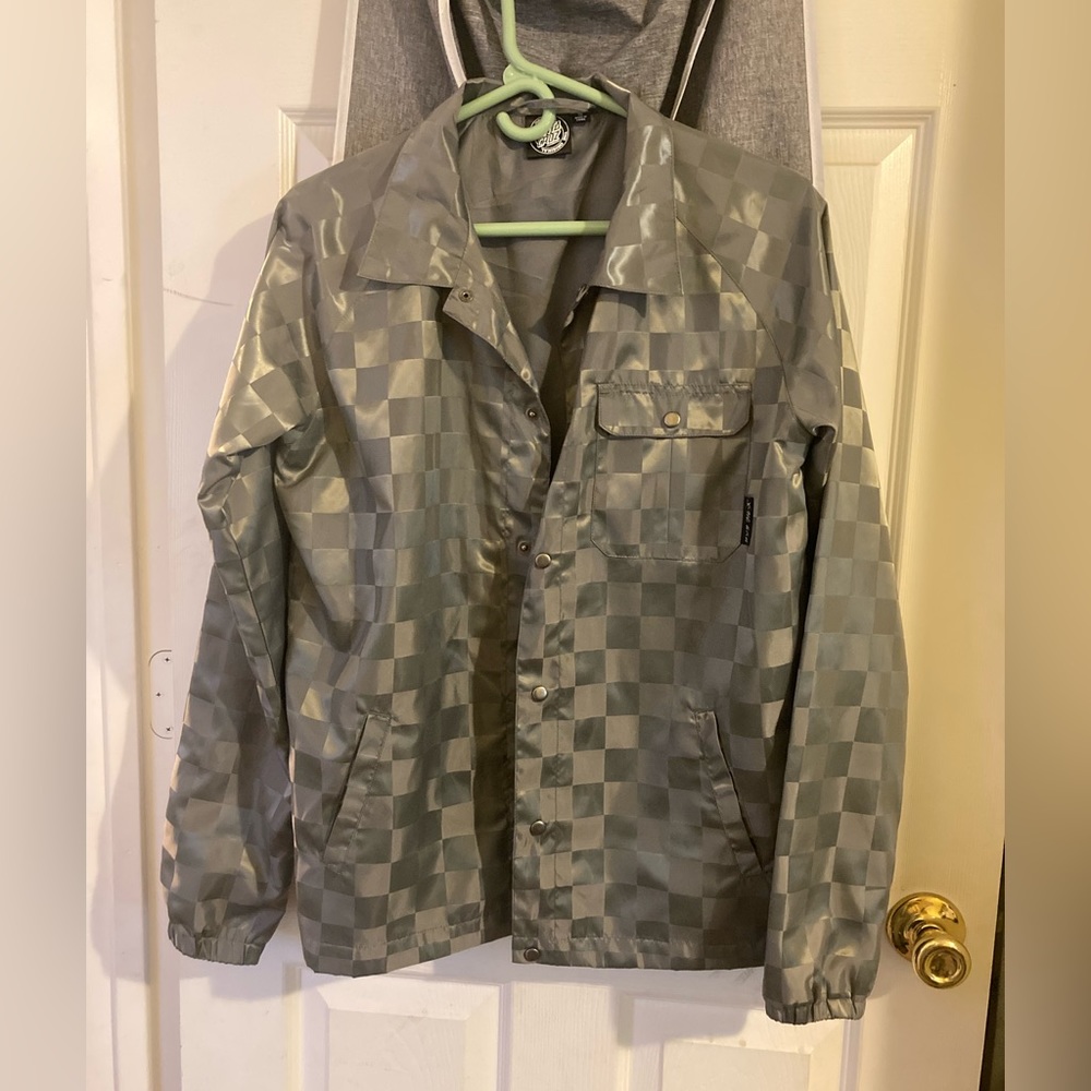Santa Cruz Grey/Silver Checkered Coach’s Jacket